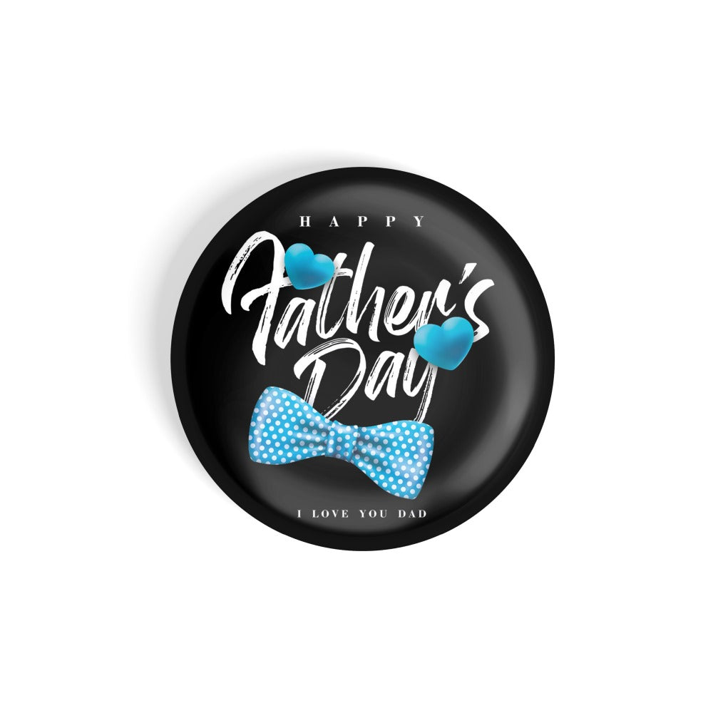 dhcrafts Round Fridge Magnet Black Father's Day D2 Glossy Finish Design Pack of 1 (58 mm)